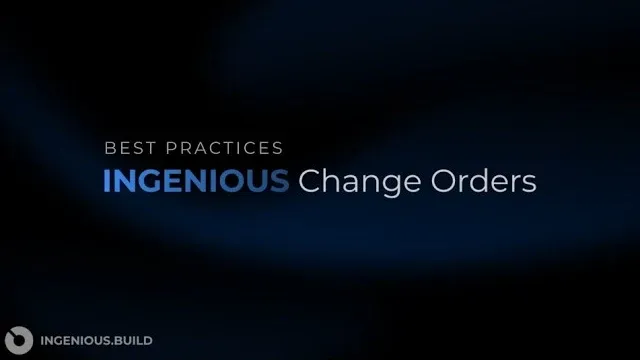 Change Order Management
